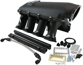 GM LS Modular Intake Manifold Rectangle Port Hi Rise EFI Black AF6263-6001 - Aeroflow