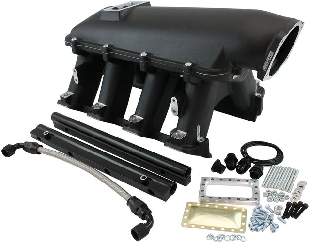 GM LS Modular Intake Manifold Rectangle Port Hi Rise EFI Black AF6263-6001 - Aeroflow
