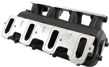Low Rise Non EFI GM LS Base Modular Intake Mani Cathedral Port Black AF6279-5000 - Aeroflow