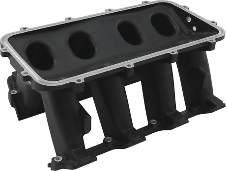 Hi Rise Non EFI GM LS Base Modular Intake Mani Cathedral Port Black AF6279-5002 - Aeroflow
