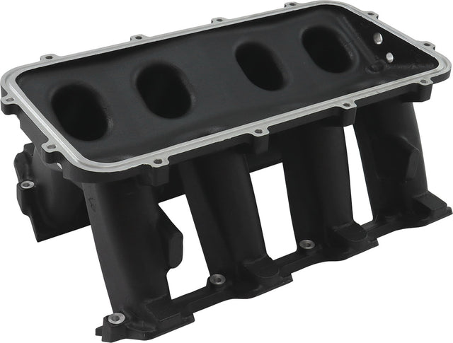 Hi Rise Non EFI GM LS Base Modular Intake Mani Cathedral Port Black AF6279-5002 - Aeroflow