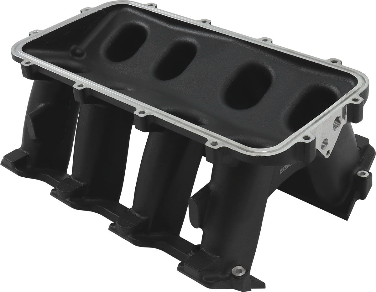 Hi Rise Non EFI GM LS Base Modular Intake Mani Cathedral Port Black AF6279-5002 - Aeroflow