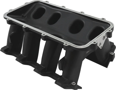 Hi Rise Non EFI GM LS Base Modular Intake Mani Cathedral Port Black AF6279-5002 - Aeroflow