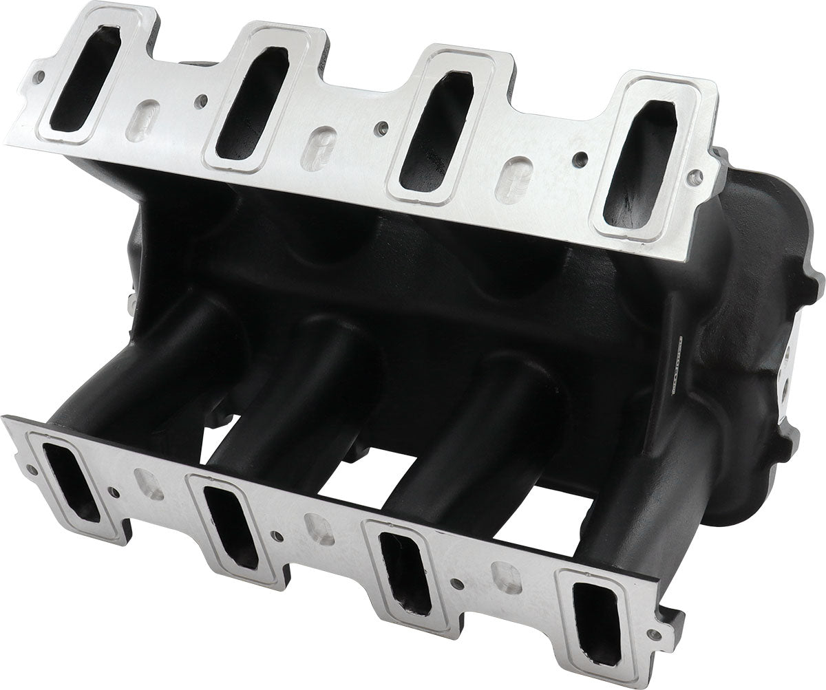 Hi Rise Non EFI GM LS Base Modular Intake Mani Cathedral Port Black AF6279-5002 - Aeroflow