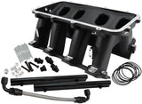 Hi Rise EFI GM LS Base Intake Modular Manifold Cathedral Port Black AF6279-5003 - Aeroflow