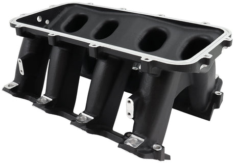 Hi Rise EFI GM LS Base Intake Modular Manifold Cathedral Port Black AF6279-5003 - Aeroflow