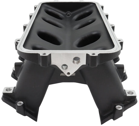 Hi Rise EFI GM LS Base Intake Modular Manifold Cathedral Port Black AF6279-5003 - Aeroflow