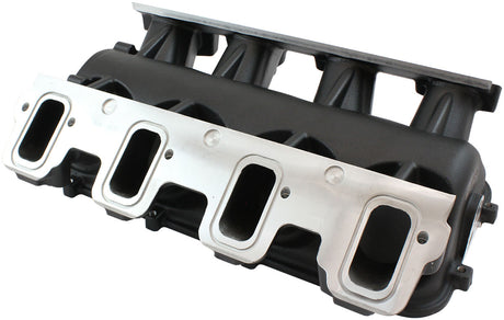 Low Rise Non EFI GM LS Base Modular Intake Mani Rectangle Port Black AF6279-6000 - Aeroflow