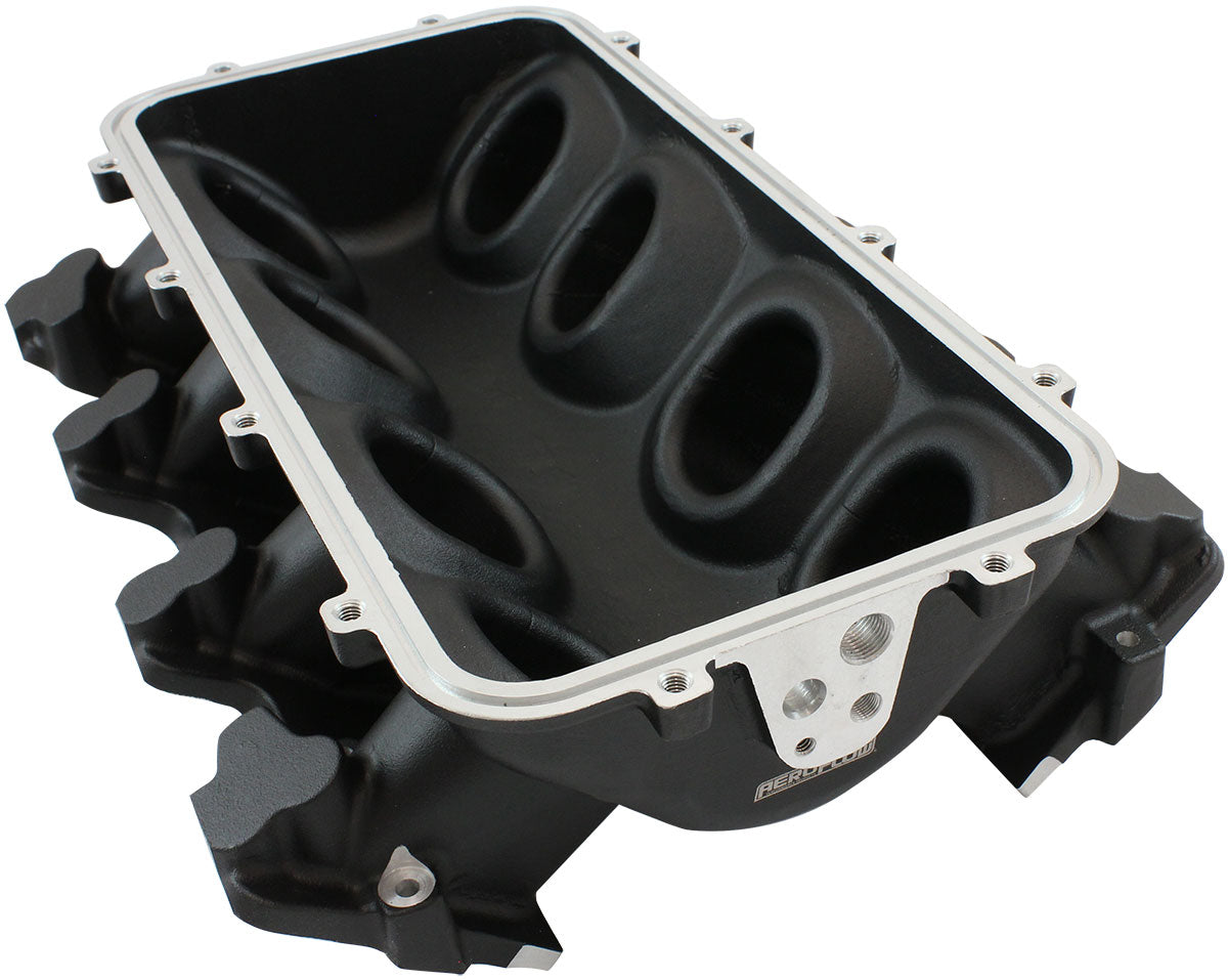 Low Rise Non EFI GM LS Base Modular Intake Mani Rectangle Port Black AF6279-6000 - Aeroflow
