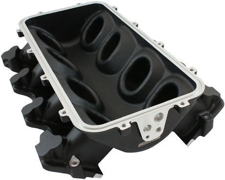 Low Rise Non EFI GM LS Base Modular Intake Mani Rectangle Port Black AF6279-6000 - Aeroflow