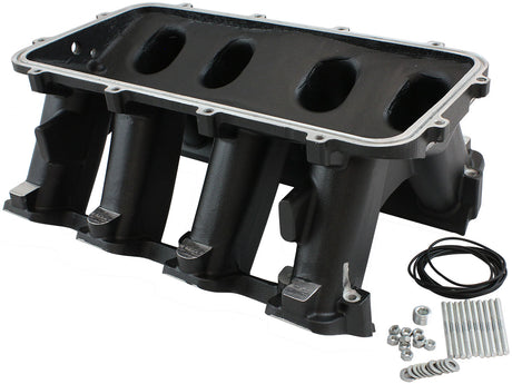 Hi Rise Non EFI GM LS Base Modular Intake Mani Rectangle Port Black AF6279-6002 - Aeroflow
