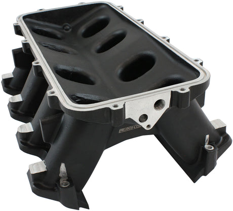 Hi Rise Non EFI GM LS Base Modular Intake Mani Rectangle Port Black AF6279-6002 - Aeroflow