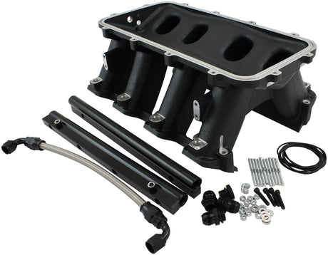 Hi Rise EFI GM LS Base Intake Modular Manifold Rectangle Port Black AF6279-6004 - Aeroflow
