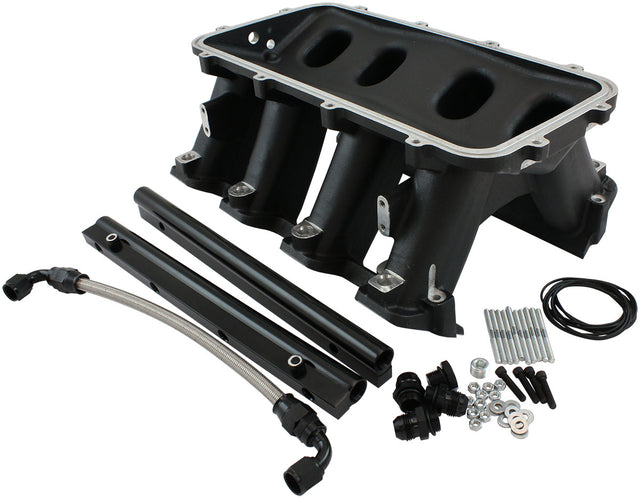 Hi Rise EFI GM LS Base Intake Modular Manifold Rectangle Port Black AF6279-6004 - Aeroflow