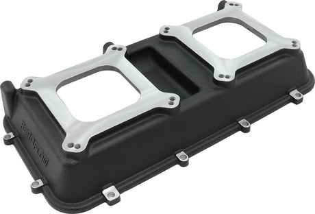 Dual Carburettor Top Plate Modular Intake Manifold 4150 Twin Black Cast AF6285-0000 - Aeroflow
