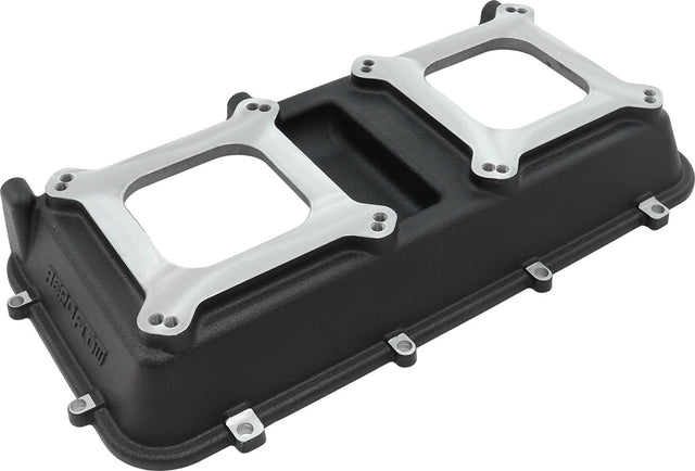 Dual Carburettor Top Plate Modular Intake Manifold 4150 Twin Black Cast AF6285-0000 - Aeroflow