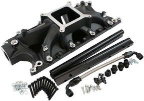 SBF EFI Air Gap Intake Manifolsingle Plane Windsor Black Ford 302 AF6290-2000 - Aeroflow