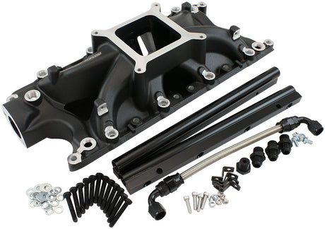SBF EFI Air Gap Intake Manifolsingle Plane Windsor Black Ford 302 AF6290-2000 - Aeroflow