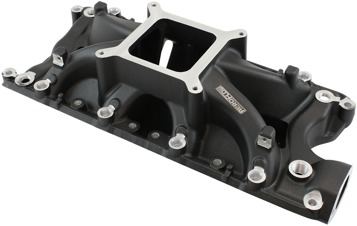 SBF EFI Air Gap Intake Manifolsingle Plane Windsor Black Ford 302 AF6290-2000 - Aeroflow