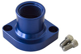 Billet Thermostat Housing Blue Ford 351C Straight Up Clevelan -16ORB AF64-2021 - Aeroflow