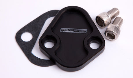 Billet Fuel Pump Block Off SBF Black Chry BBC SBF BBF AF64-2027BLK - Aeroflow