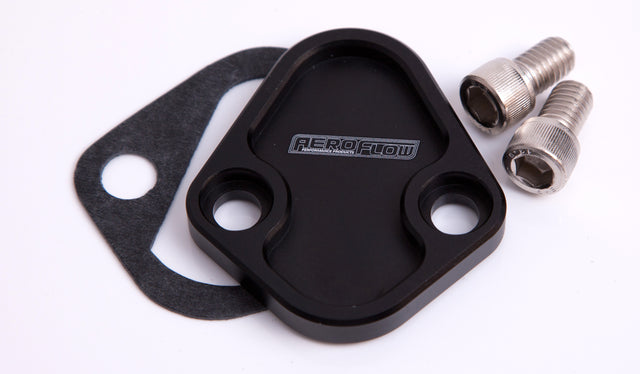 Billet Fuel Pump Block Off SBF Black Chry BBC SBF BBF AF64-2027BLK - Aeroflow