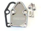 Billet Fuel Pump Block Off Plate Chrome Suits SBC AF64-2028C - Aeroflow