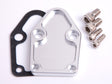 Billet Fuel Pump Block Off Plate Silver Suits SBC AF64-2028S - Aeroflow