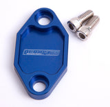 Billet Fuel Pump Block Off Plate Blue Suits Holden 308 AF64-2029 - Aeroflow
