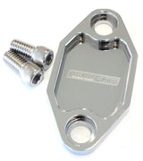 Billet Fuel Pump Block Off Plate Chrome Suits Holden 308 AF64-2029C - Aeroflow