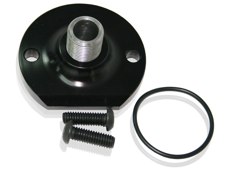 Chev Spin On Filter Mount Billet Non Bypass AF64-2055BLK - Aeroflow