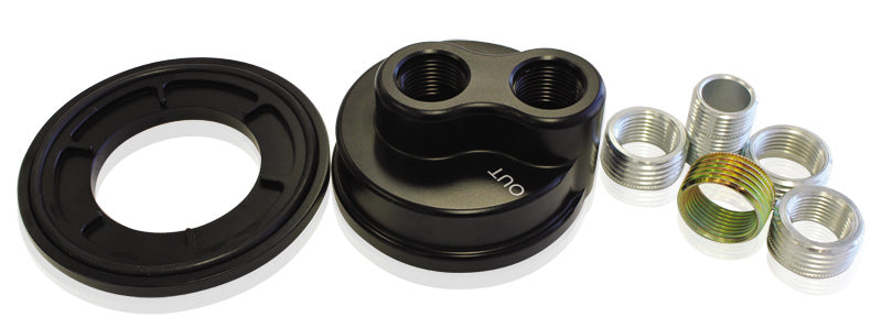 Billet Remote Block Adapter. Suit 2-1/2"- 3-1/4 Filter. Uni AF64-2076 - Aeroflow