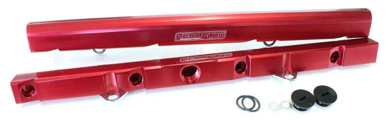Ford Windsor EFI Rail Kit Red AF64-2077R - Aeroflow