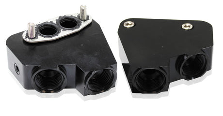 LS Oil Cooler Adapter -10ORB Ports Black Vt-Vz Use 64-2184 AF64-2084BLK - Aeroflow