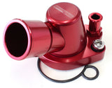 Billet Thermostat Housing Red Holden V8 Heater 90 Deg SWIVEL253 308 AF64-2091R - Aeroflow