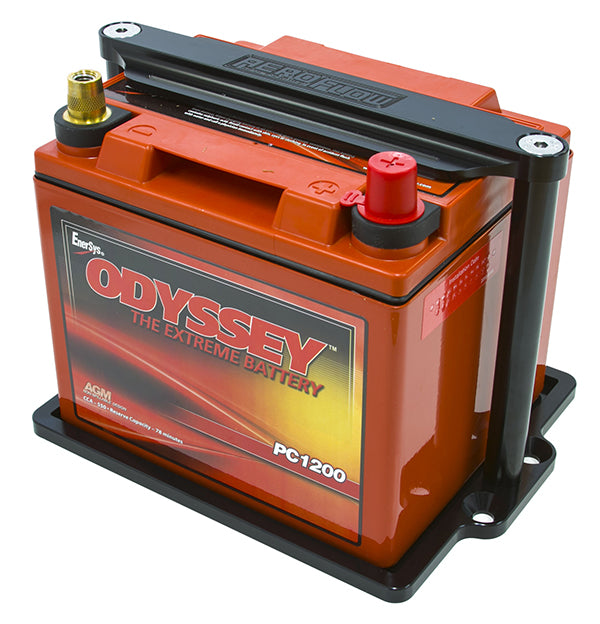 Battery Hold Down Tray Black Billet ODPC1200 S1200 AF64-2102BLK - Aeroflow