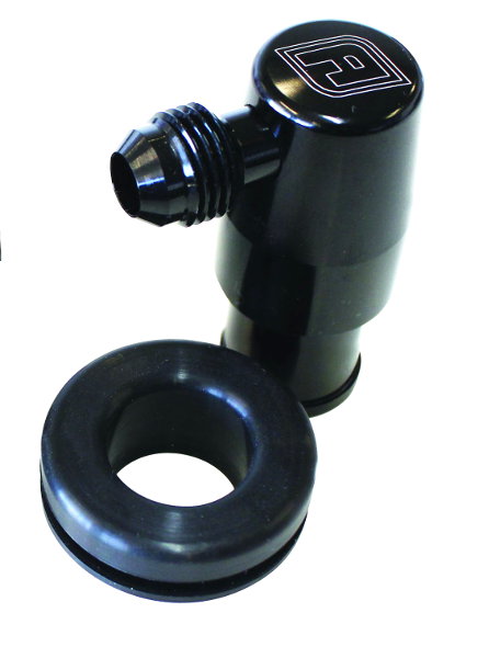Billet PCV Valve Suits 1-1/4" Holes In Cover -6AN Male AF64-2107BLK - Aeroflow