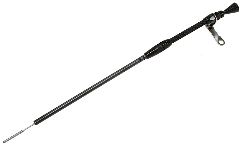 302C 351C Clev Engine Dipstickbillet Handle S/S Braided Tube AF64-2112BLK - Aeroflow