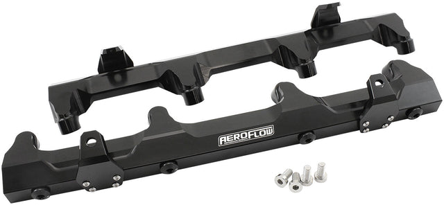 GM LSA Supercharged Fuel Rail -8ORB Inlets / Outlets Billet AF64-2124BLK - Aeroflow