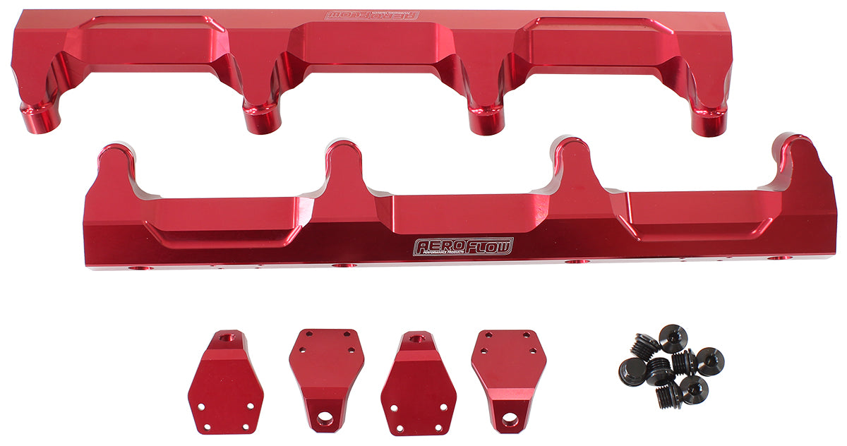 GM LSA Supercharged Fuel Rail -8ORB Inlets / Outlets Billet AF64-2124R - Aeroflow
