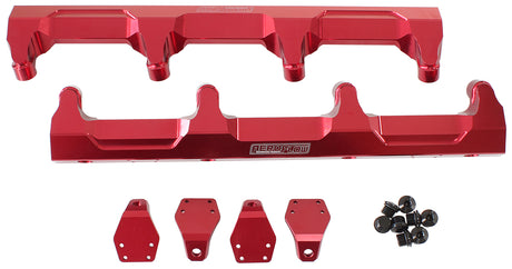 GM LSA Supercharged Fuel Rail -8ORB Inlets / Outlets Billet AF64-2124R - Aeroflow