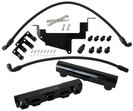 Toyota 86 / Brz Fuel Rail Kit -8ORB Inlets / Outlets Scion AF64-2131BLK - Aeroflow