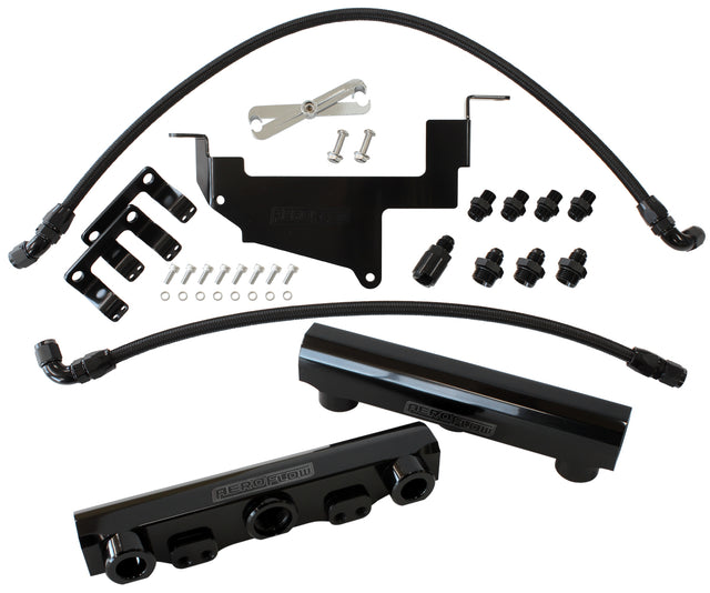 Toyota 86 / Brz Fuel Rail Kit -8ORB Inlets / Outlets Scion AF64-2131BLK - Aeroflow