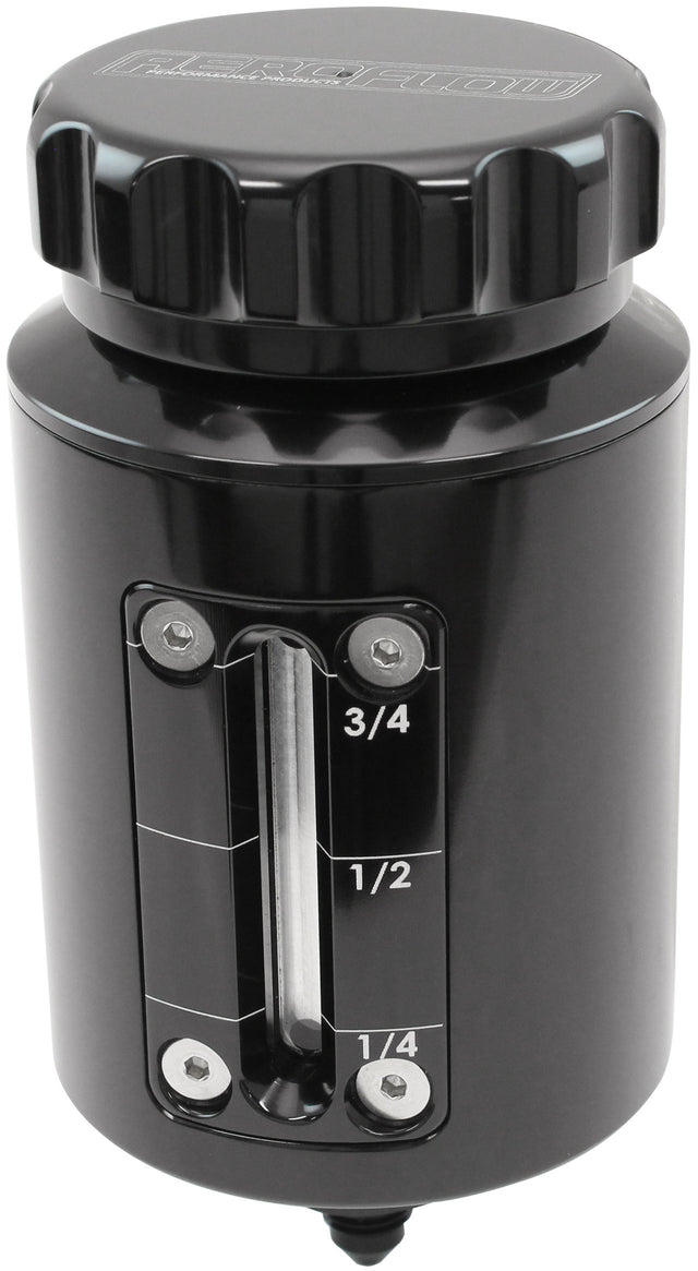 Brake Reservoir Sight Glass Remote Billet Reservoir Black Clutch AF64-2154 Blk AF64-2154BLK - Aeroflow