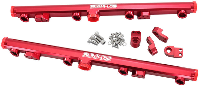 GM LS1 LS2 LS3 Fuel Rail Red LS6 L76 L99 -8ORB LS AF64-2155R - Aeroflow