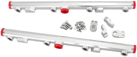 GM LS1 LS2 Fuel Rail Silver LS3 LS6 L76 L99 -8ORB LS AF64-2155S - Aeroflow