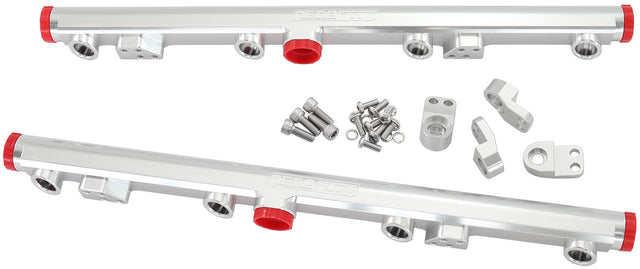 GM LS1 LS2 Fuel Rail Silver LS3 LS6 L76 L99 -8ORB LS AF64-2155S - Aeroflow