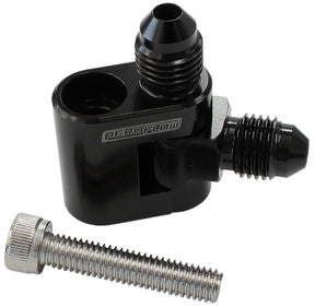 Dual Swivel GM LS Water Cross Over Adapter 2 -4AN Steam Vent AF64-2188BLK - Aeroflow