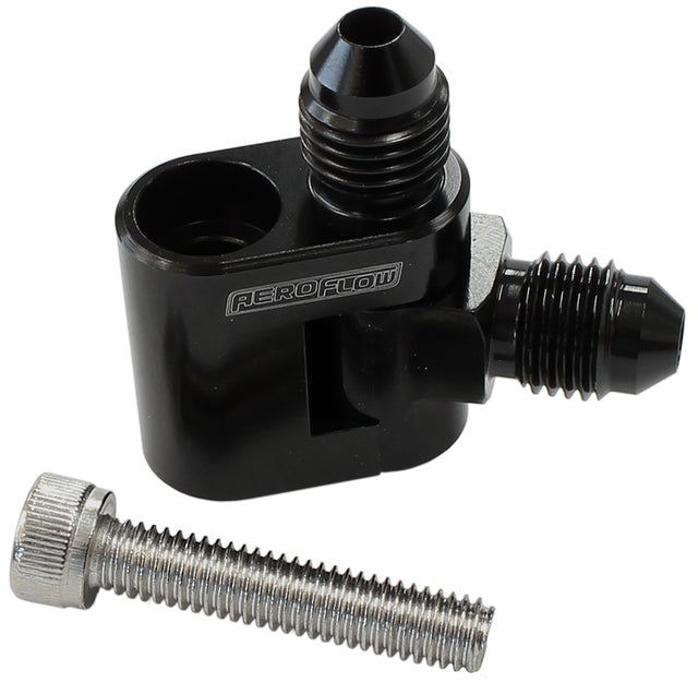 Dual Swivel GM LS Water Cross Over Adapter 2 -4AN Steam Vent AF64-2188BLK - Aeroflow
