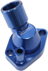 Billet Thermostat Housing Blue Ford Windsor 45 Deg Swivel SBF AF64-2233 - Aeroflow